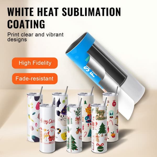 Sublimationsmugg - DUOKU - 30 ml - Rostfritt Stål - Anpassningsbar - Set om 8 stycken