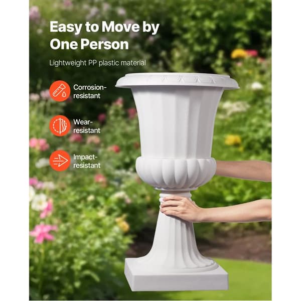 Jardinière - DUOKU - KD2986W - Sæt af 2 - Højde 67 cm - Ø 40 cm Vit