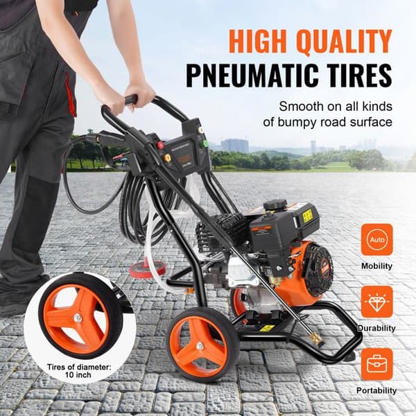Högtryckstvätt - DUOKU - 3400 PSI - 10 L/min - 5 Stålmunstycken - Metallvagn