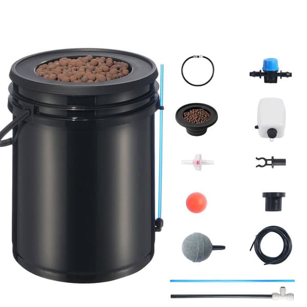 Hydroponiskt DWC-system-Duoku-5 gallons hink-med överstänkskit för blomstrande grödor