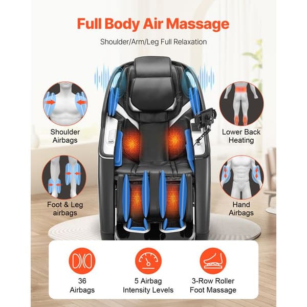 Massage Stol - DUOKU - BH-8318 - Justerbar - Zero Gravitet - Yoga Stræk Tilstand