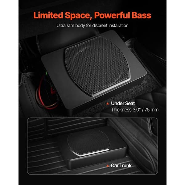 Caisson de Basses - DUOKU - 10" - 240W - Amplifierad - Trådad - För SUV och Bilar