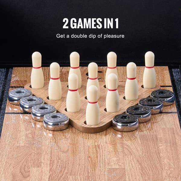 Spelbord för Palet-Duoku-Combo Spel för Palet och Bowling 2 i 1-LED-belysning 9'-Hemspelrum-8 Rundlar