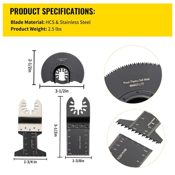 Svingblad - DUOKU - Duoku-Kit med 50 STK - 50 dele - HCS & rustfrit stål - Træ/Plastik/Metal
