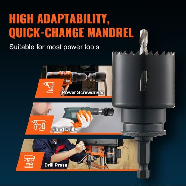 Kit til hulsave - DUOKU - 18 dele - Bimetalliske M42-blade - Bor inkluderet - Størrelser 3/4" til 4-1/2"