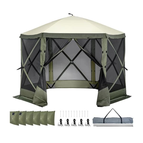 Pop-Up Telt - DUOKU - Model 120918 - 6 Sider - 6 Aftagelige Paneler - 2 Mesh Vinduer