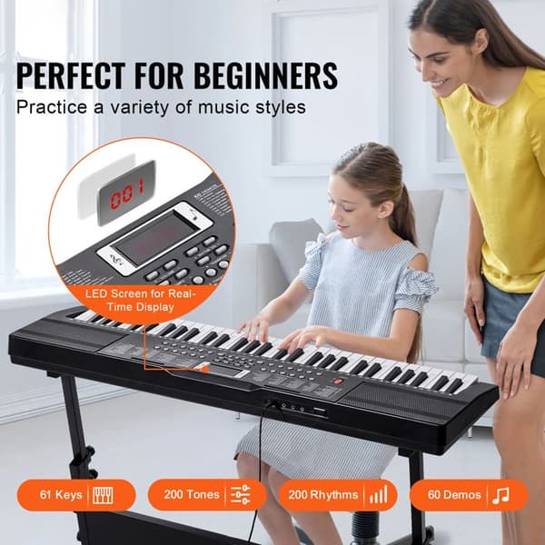 Digitalpiano - DUOKU - BD-663 - 61 tangenter - 200 ljud - 200 rytmer