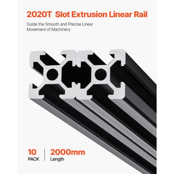 Aluminium Extrusionsprofiler 2020-Duoku-Set om 10-Anodiserad Linjärskena Europeisk Standard T-spår 2000 mm