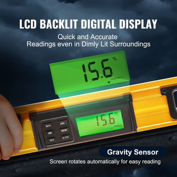 Libellera - DUOKU - 600 mm - LED Bakgrundsbelyst - Aluminiumlegering - 0-360 Grader Grön