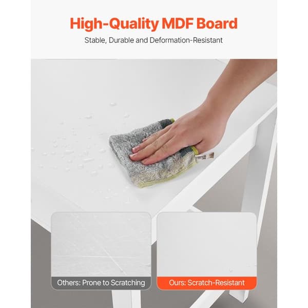 Bureau Compact med Opbevaringsskuffer-Duoku-Studie Bord til Børneværelse-Minimalistisk Design til Tegning-Hvid