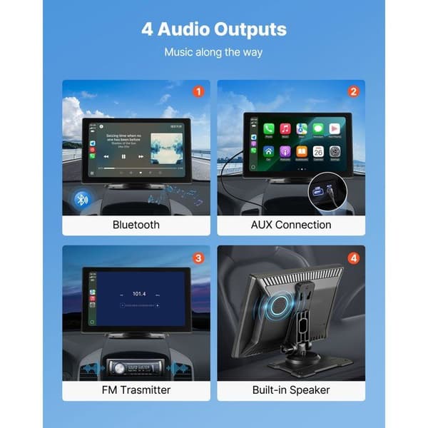 Trådlös Autoradio - DUOKU - 7098P - 9 tum Touchscreen - Kompatibel med CarPlay/Android Auto - Backkamera