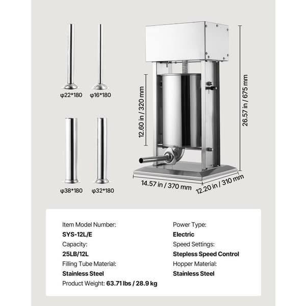 El-salami press - DUOKU - SYS-12L/E - 12 L - Rostfritt stål - Hastighetskontroll