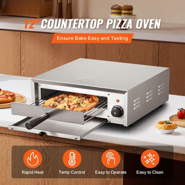 Pizzaovn - DUOKU - FY-DBS-1 - Rustfrit Stål - 12 Tommer - 1500 W