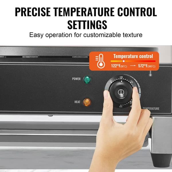 Elektrisk Crêpière - DUOKU - 16 Tommer - 1700 W - Rustfrit Stål - Kommerciel Pengar