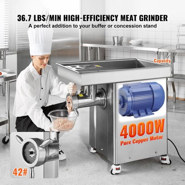 Elektrisk Kødhakker - DUOKU - DJ-42 - 4000W - 36,7 lb/min - Rustfrit Stål Pengar