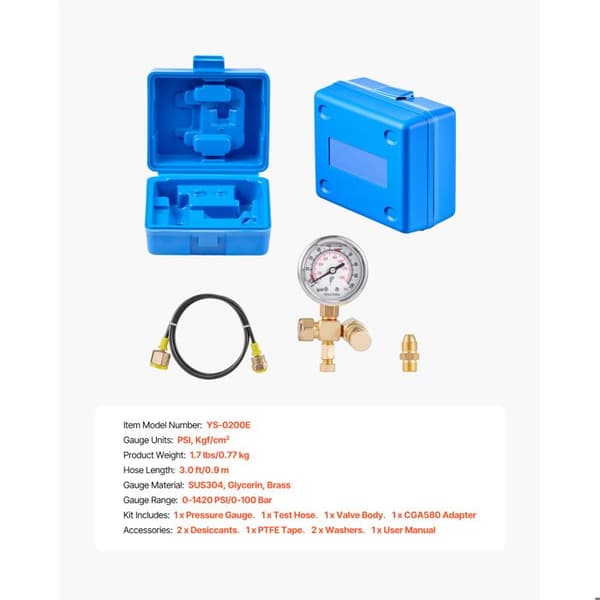 Hydraulisk Nitrogenakkumulator Pumpekit-Duoku-0-1420 PSI-trykprøvningssæt inklusive manometer