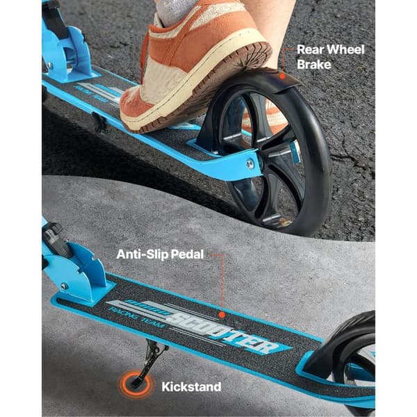 Sparkcykel - DUOKU - S200D - Justerbart styre - 2 hjul (PU 200 mm) - Från 8 år Blå + svart