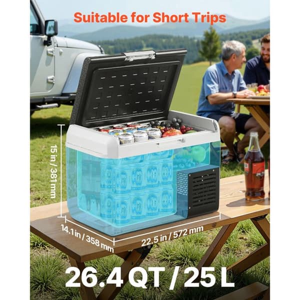 Bærbar elektrisk køleboks - DUOKU - MCD25D1 - 25 L - CA/DC 100-240V/12-24V - -20°C til 20°C