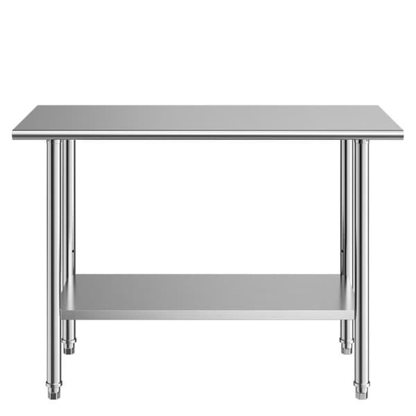 Arbejdshylde i Rustfrit Stål - Duoku - til Professionelt Køkken, Dimensioner 122x61 cm, til Forberedelse i Caféer
