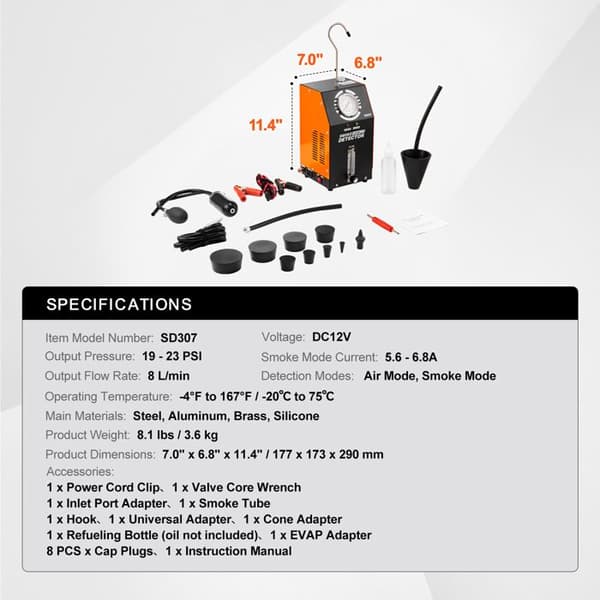 Lækagedetektor - DUOKU - SD307 - 2 tilstande - 12V - 8 L/min
