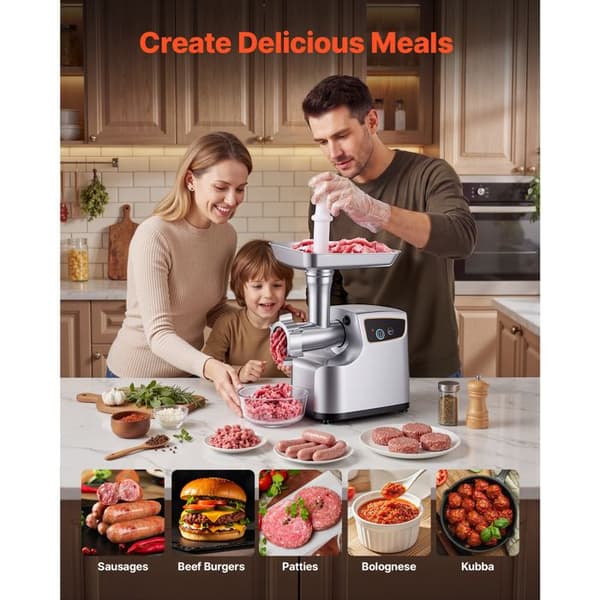 Köttkvarn - DUOKU - AMG199-180 - Typ nr 8 - 700 W - 2,3 kg/min - Grå
