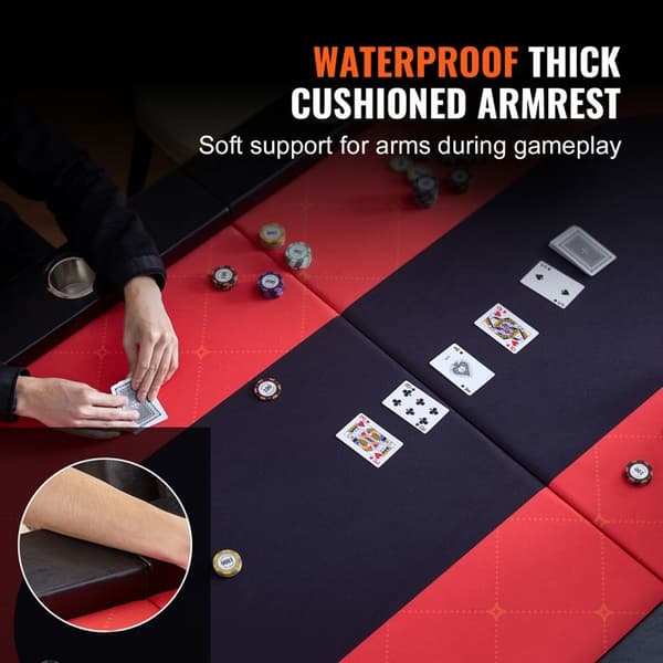 Foldable Poker Table-Duoku-10 Spillere 90 Tommer-til Blackjack og Texas Holdem med Polstrede Rails