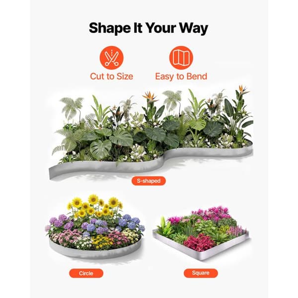 Havemur Metal-Duoku-10 m x 15 cm i Cortenstål til Plæner, Blomsterbede, Fleksibel, Inkluderer et Par Handsker