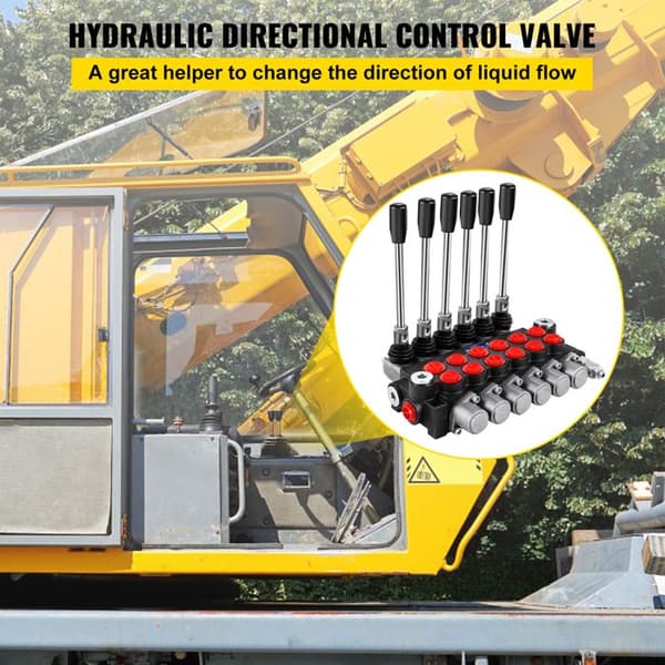 Hydraulisk ventil - DUOKU - 6 spolar - Flöde 40 L/min - Tryck 248,2 bar - Justerbar