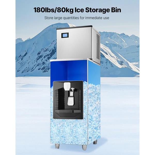 Iscubeproducent - DUOKU - AB-130BLS - 9 kg/min - Kapacitet på 80 kg - Rustfrit Stål