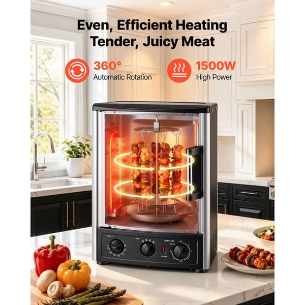 Vertikal elektrisk grill - DUOKU - TB2020A - 22 L - 1500 W - Temp. 0-240 °C