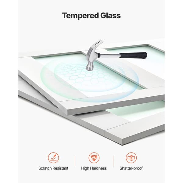Skydedør - DUOKU - BL17-60 - Satineret Glas - 152,4 x 203,2 cm - Dobbelt Paneler Vit