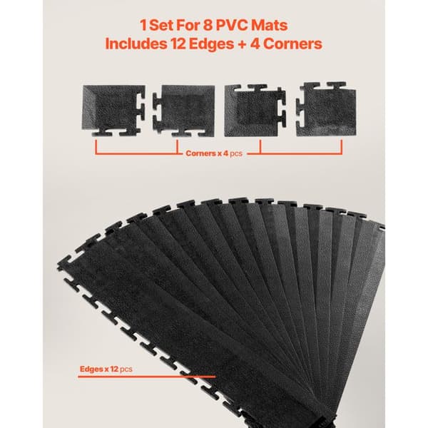 Kantkit - DUOKU - 12 Kanter og 4 Hjørner - Modulerbare - PVC - Sort Svart