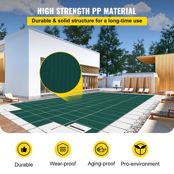 Sikkerhedsbehavior for Swimmingpool - DUOKU - 18 x 36 fødder - Mesh Dække - Drænhuller - Beskyttelse