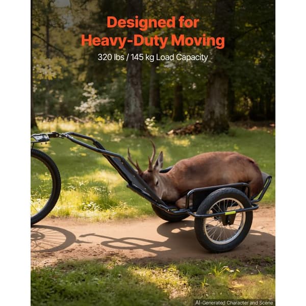 Cargo Trailer til Cykel-Duoku-Foldbart Model, Belastning Kapacitet Op til 145 kg, Designet med en Solid Ramme i Kulstofstål