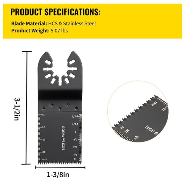 Oscillerande Sågblad-Duoku-100-Blads Multi-Tool-Kit-HCS - för Trä, Plast, Metall, Spik och Bultar