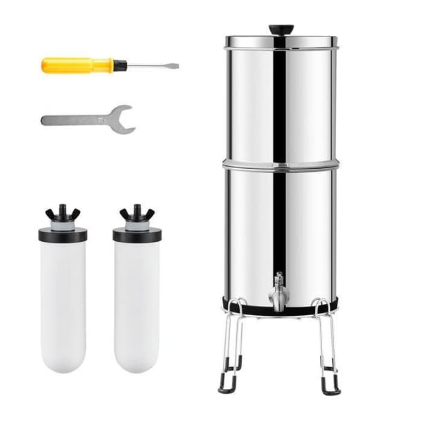 Gravitetsbaseret Vandfiltreringssystem - DUOKU - 304 - 2,25 G - Reducerer Bly - 99 % Klor
