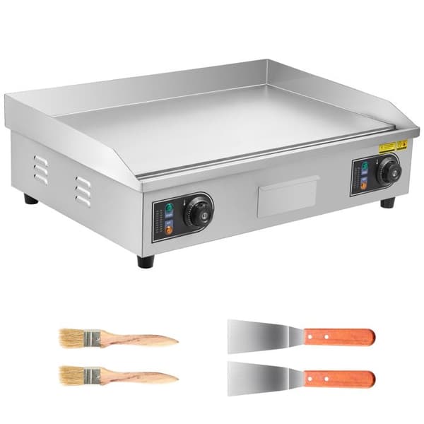 El-Plancha 65,5x40 cm-Duoku-Elkogebord 4000 W, til Grill og Snack-Bar, Overflade i Rustfrit Stål
