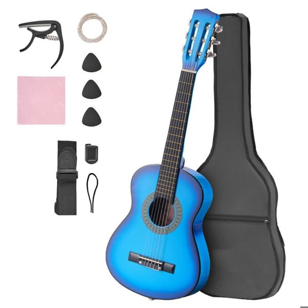 Klassisk gitarr - DUOKU - M5126 - 78 cm - Lindträ - Blå färg Blå
