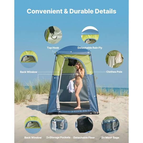 Bärbar Camping Duschtält-Duoku-1676x1676x2184 mm-Utomhus Integritetsskydd-Oxfordtyg 150D
