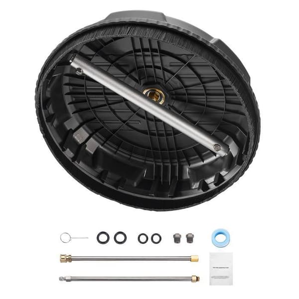 Trykskylleflade - DUOKU - 15" - 3000 PSI max - Plastiktilbehør - 4 Hjul Svart