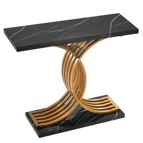 Sisäänkäyntipöytä 100 cm-Duoku-Rectangular Puupöytä Metallijaloilla-Kapea ja Pitkä