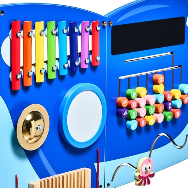 Väggmonterad Sensorisk Leksak - DUOKU - Späckhuggare - 12 Spel - 3-12 år - 60x15,4x2,1 tum