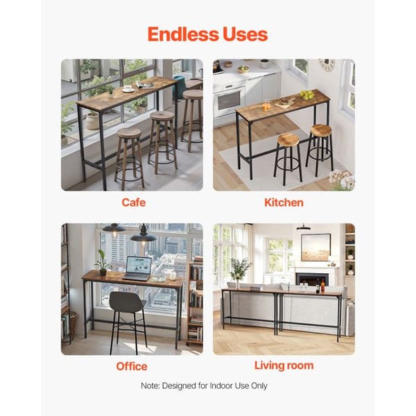 Bar-Duoku-1397x381x991mm-High Table with Solid Metal Structure-Narrow and Long Desk for Cocktails