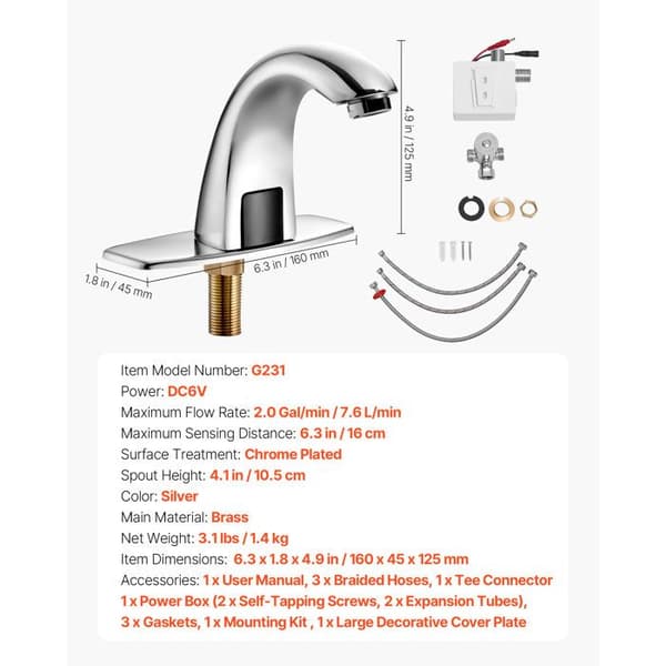 Automatisk Vaskesystem - DUOKU - G231 - Infrarød Sensor - Justerbar Temperatur - Krom Pengar