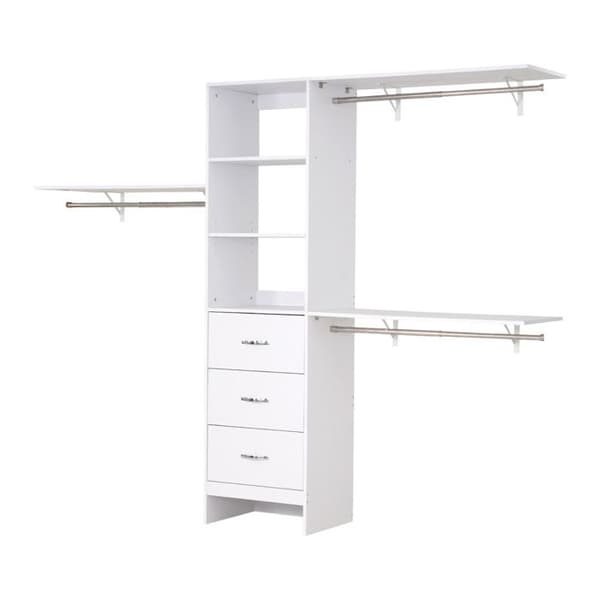 Skabsystem - DUOKU - KLBC-01 - 3 Skuffer - Justerbar - Moderne Design Vit