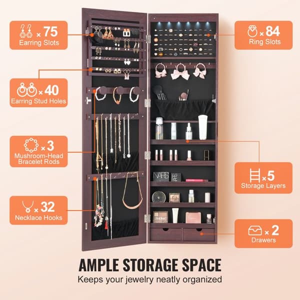 Seinäkorulahaka - DUOKU - PY-2313SS - Lukittava - Peili - MDF Ruskea