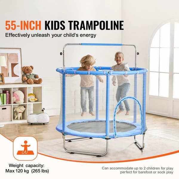 Trampolin - DUOKU - Mini Indendørs og Udendørs - 140 cm - Sikkerhedsnet - Basketballkurv