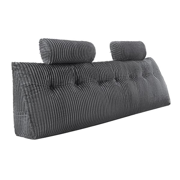 Læsepude - DUOKU - King Size - Lommer på siden - Hovedstøtte - Vaskebart flannel Grå
