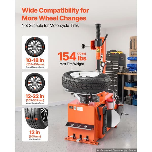 Däckavmonterare - DUOKU - 923 - 1100 W - Utv. 10"–18" - Inv. 12"–22"