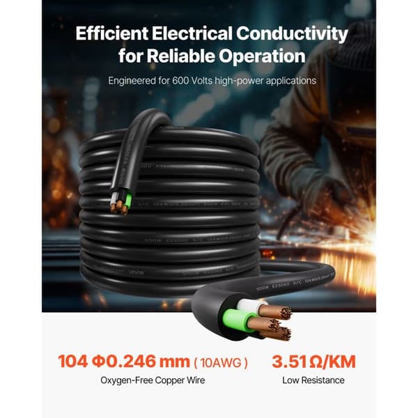 Strømledning - DUOKU - SOOW 10AWG - 3 ledere - 600 VCA - 15,24 m